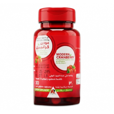 MODERN CRANBERRY DIETARY SUPPLEMENT ( CRANBERRY FRUIT EXT. + LACTOBACILLUS ACIDOPHILUS + VITAMIN C ) 30 HARD GELATIN CAPSULES